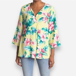 🌸New🌸 Tommy Bahama Floral 3/4 Sleeve Blouse XXS